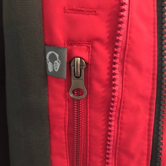 Lanesboro Gray Black Red Hood Zip Sport Jacket M - Picture 3 of 8